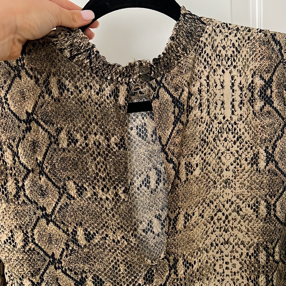 Python Snake Long Sleeve Mini Dress - image 4